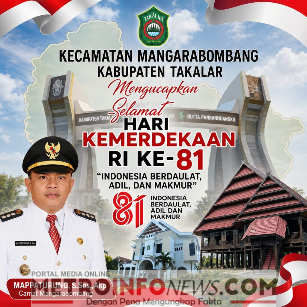 Camat Mangarabombang Ajak Masyarakat Maknai HUT ke-81 RI dengan Semangat Persatuan dan Pembangunan.