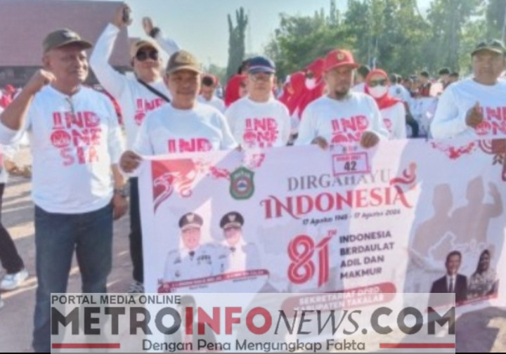 Sekwan Pimpin Gerak Jalan Santai Sekretariat DPRD Takalar,Semarakkan HUT ke-81 Kemerdekaan RI.